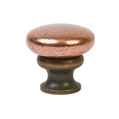 Lew&#39;s Hardware [38-501] Die Cast Zinc Cabinet Knob - Metal Mushroom Series - Shiny Copper &amp; Oil Rubbed Bronze Finish - 1 1/4&quot; Dia.