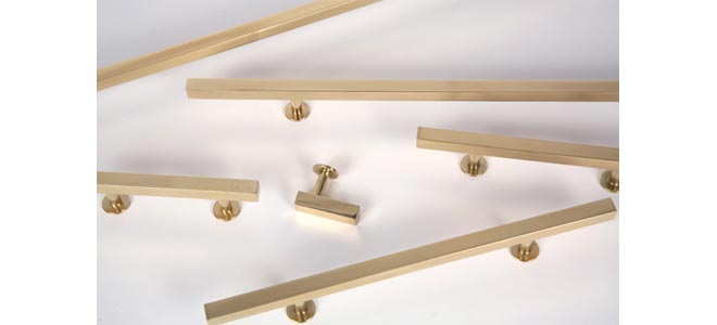 polished brass finish - square bar series cabinet & drawer hardware