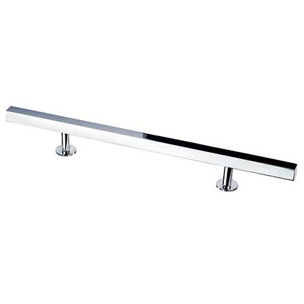 Lew&#39;s Hardware [21-104] Solid Brass Cabinet Pull Handle - Square Bar Series - Oversized - Polished Chrome Finish - 6&quot; C/C - 10 1/2&quot; L