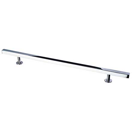 Lew&#39;s Hardware [21-108] Solid Brass Cabinet Pull Handle - Square Bar Series - Oversized - Polished Chrome Finish - 10&quot; C/C - 14&quot; L