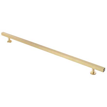 Lew&#39;s Hardware [31-105] Solid Brass Cabinet Pull Handle - Square Bar Series - Oversized - Brushed Brass Finish - 12&quot; &amp; 15&quot; C/C - 18&quot; L