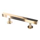 Lew's Hardware [41-102] Solid Brass Cabinet Pull Handle - Square Bar Series - Standard Size - Polished Brass Finish - 3" C/C - 5" L