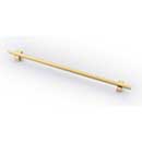 Lew&#39;s Hardware [31-314] Solid Brass Cabinet Pull Handle - Two-Tone Series - Oversized - Brushed Brass Finish - 10&quot; C/C - 12&quot; L
