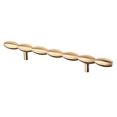 Lew&#39;s Hardware [30-104] Solid Brass Cabinet Pull Handle - Barrel Series - Oversized - Brushed Brass Finish - 6&quot; C/C - 10 1/2&quot; L