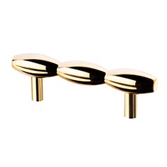 Lew&#39;s Hardware [40-102] Solid Brass Cabinet Pull Handle - Barrel Series - Standard Size - Polished Brass Finish - 3&quot; C/C - 4 1/2&quot; L