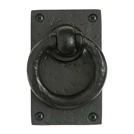 Lynn Cove Foundry [ALRH155] Cast Aluminum Door Ring Pull - Traditional - Flat Black - 3 1/2&quot; Dia.