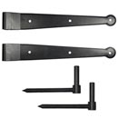 Lynn Cove Foundry [EH SK-SS-4-LAG] Stainless Steel Gate Strap Hinge Set - Suffolk Style - 4" Lag Mount - 12" L