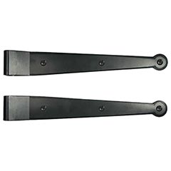 Lynn Cove Foundry [EHSKSS225] Stainless Steel Shutter Strap Hinge - Suffolk Style - 11 3/4&quot; L - 2 1/4&quot; Offset - Flat Black - Pair