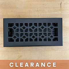 Martell Supply [CL-01-410-A-19] Cast Iron Decorative Floor Register Vent Cover - Legacy Classic - Flat Black Finish - 4&quot; x 10&quot;