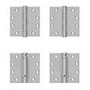 Deltana [D45KIT-02] Stainless Steel Self Closing Gate Butt Hinge Pack - 4 Hinges - Brushed Finish - 4 1/2&quot; H x 4 1/2&quot; W