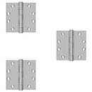 Deltana [D45KIT-03] Stainless Steel Ball Bearing Gate Butt Hinge Pack - 3 Hinges - Brushed Finish - 4 1/2&quot; H x 4 1/2&quot; W