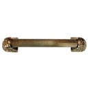 Notting Hill [NHO-502-AB-12F] Solid Pewter/Brass Appliance/Door Pull Handle - Florid Leaves - Fluted Bar - Antique Brass Finish - 12 1/4&quot; L