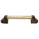 Notting Hill [NHO-502-AB-12PL] Solid Pewter/Brass Appliance/Door Pull Handle - Florid Leaves - Plain Bar - Antique Brass Finish - 12 1/4" L