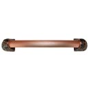 Notting Hill [NHO-502-AC-16F] Solid Pewter/Brass Appliance/Door Pull Handle - Florid Leaves - Fluted Bar - Antique Copper Finish - 16 1/4" L