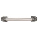 Notting Hill [NHO-502-AP-12F] Solid Pewter/Brass Appliance/Door Pull Handle - Florid Leaves - Fluted Bar - Antique Pewter Finish - 12 1/4&quot; L