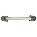 Notting Hill [NHO-502-SN-12F] Solid Pewter/Brass Appliance/Door Pull Handle - Florid Leaves - Fluted Bar - Satin Nickel Finish - 12 1/4&quot; L