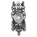 Notting Hill [NHE-513-AP] White Metal Cabinet Knob Backplate - Griffin - Antique Pewter Finish - 2 3/4&quot; L