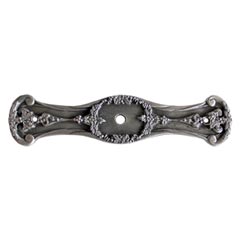 Notting Hill [NHE-540-AP] White Metal Cabinet Knob Backplate - Fruit of the Vine - Antique Pewter Finish - 4&quot; L