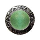Notting Hill [NHK-124-AP-GA] Solid Pewter Cabinet Knob - Victorian Jewel - Green Aventurine Natural Stone - Antique Pewter Finish - 1 5/16&quot; Dia.