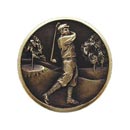 Notting Hill [NHK-130-AB] Solid Pewter Cabinet Knob - Gentlemen Golfer - Antique Brass Finish - 1 1/8&quot; Dia.