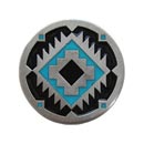 Notting Hill [NHK-132-AP-B] Solid Pewter Cabinet Knob - Southwest Treasure - Turquoise w/ Antique Pewter Finish - 1 3/8&quot; Dia.