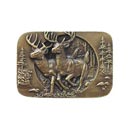 Notting Hill [NHK-136-AB] Solid Pewter Cabinet Knob - Bucks on the Run - Antique Brass Finish - 1 1/2&quot; W