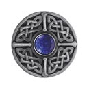 Notting Hill [NHK-158-AP-BS] Solid Pewter Cabinet Knob - Celtic Jewel - Blue Sodalite Natural Stone - Antique Pewter Finish - 1 3/8&quot; Dia.