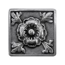 Notting Hill [NHK-175-BP] Solid Pewter Cabinet Knob - Poppy - Brilliant Pewter Finish - 1 3/8&quot; Sq.