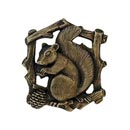 Notting Hill [NHK-177-AB-R] Solid Pewter Cabinet Knob - Grey Squirrel - Right Mount - Antique Brass Finish - 1 1/2&quot; W
