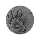 Notting Hill [NHK-324-BP-L] Solid Pewter Cabinet Knob - Cockatoo - Small - Left Mount - Brilliant Pewter Finish - 1 3/8&quot; Dia.