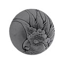 Notting Hill [NHK-324-BP-R] Solid Pewter Cabinet Knob - Cockatoo - Small - Right Mount - Brilliant Pewter Finish - 1 3/8&quot; Dia.