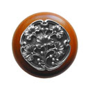 Notting Hill [NHW-702C-AP] Wood Cabinet Knob - Gingko Berry - Cherry - Antique Pewter Finish - 1 1/2&quot; Dia.