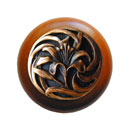 Notting Hill [NHW-703C-AC] Wood Cabinet Knob - Tiger Lily - Cherry - Antique Copper Finish - 1 1/2&quot; Dia.