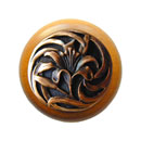 Notting Hill [NHW-703M-AC] Wood Cabinet Knob - Tiger Lily - Maple - Antique Copper Finish - 1 1/2" Dia.