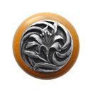 Notting Hill [NHW-703M-AP] Wood Cabinet Knob - Tiger Lily - Maple - Antique Pewter Finish - 1 1/2&quot; Dia.