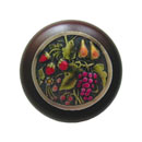 Notting Hill [NHW-713W-BHT] Wood Cabinet Knob - Tuscan Bounty - Dark Walnut - Hand-Tinted Antique Brass Finish - 1 1/2&quot; Dia.