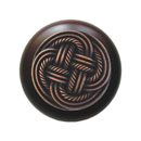 Notting Hill [NHW-739W-AC] Wood Cabinet Knob - Classic Weave - Dark Walnut - Antique Copper Finish - 1 1/2" Dia.