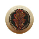 Notting Hill [NHW-744N-BHT] Wood Cabinet Knob - Oak Leaf - Natural - Hand-Tinted Antique Brass Finish - 1 1/2&quot; Dia.