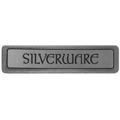 Notting Hill [NHP-301-AP] Solid Pewter Cabinet Pull Handle - Silverware - Horizontal Text - Antique Pewter Finish - 4&quot; L