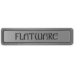 Notting Hill [NHP-309-AP] Solid Pewter Cabinet Pull Handle - Flatware - Horizontal Text - Antique Pewter Finish - 4&quot; L