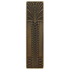 Notting Hill [NHP-322-AB] Solid Pewter Cabinet Pull Handle - Royal Palm - Vertical - Antique Brass Finish - 4&quot; L
