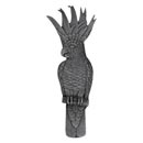Notting Hill [NHP-325-AP-R] Solid Pewter Cabinet Pull Handle - Cockatoo - Vertical - Right Side - Antique Pewter Finish - 4 5/8" L