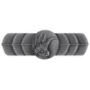 Notting Hill [NHP-326-AP-L] Solid Pewter Cabinet Pull Handle - Cockatoo - Horizontal - Left Side - Antique Pewter Finish - 4 1/4" L