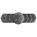 Notting Hill [NHP-326-BP-L] Solid Pewter Cabinet Pull Handle - Cockatoo - Horizontal - Left Side - Brilliant Pewter Finish - 4 1/4&quot; L