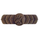 Notting Hill [NHP-326-DB-L] Solid Pewter Cabinet Pull Handle - Cockatoo - Horizontal - Left Side - Dark Brass Finish - 3&quot; C/C - 4 1/4&quot; L