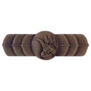 Notting Hill [NHP-326-DB-R] Solid Pewter Cabinet Pull Handle - Cockatoo - Horizontal - Right Side - Dark Brass Finish - 3" C/C - 4 1/4" L