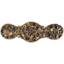 Notting Hill [NHP-602-AB] Solid Pewter Cabinet Pull Handle - Florid Leaves - Antique Brass Finish - 4&quot; L