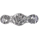 Notting Hill [NHP-602-SN] Solid Pewter Cabinet Pull Handle - Florid Leaves - Satin Nickel Finish - 4&quot; L