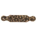 Notting Hill [NHP-604-AB] Solid Pewter Cabinet Pull Handle - Florid Leaves - Oversized - Antique Brass Finish - 5" C/C - 6 1/4" L