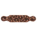 Notting Hill [NHP-604-AC] Solid Pewter Cabinet Pull Handle - Florid Leaves - Oversized - Antique Copper Finish - 6 1/4&quot; L